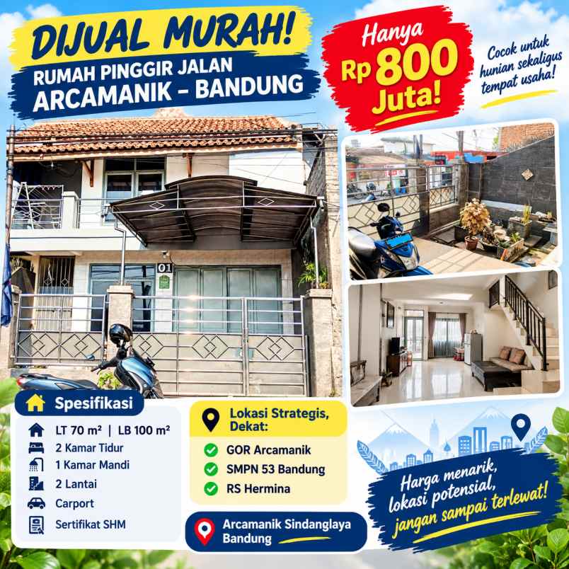 dijual rumah jl sindanglaya arcamanik