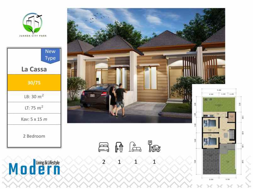 dijual rumah juanda city park