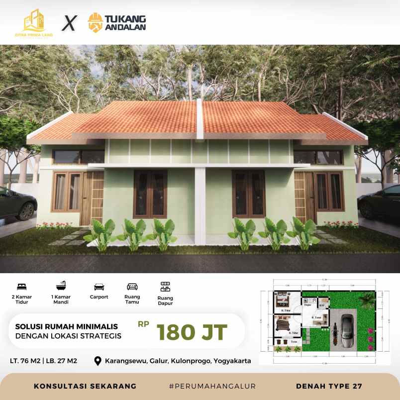 dijual rumah karangsewu galur