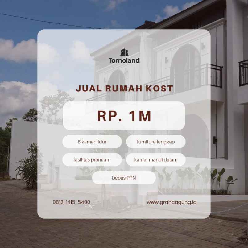 dijual rumah kost eksklusif malang lokasi strategis