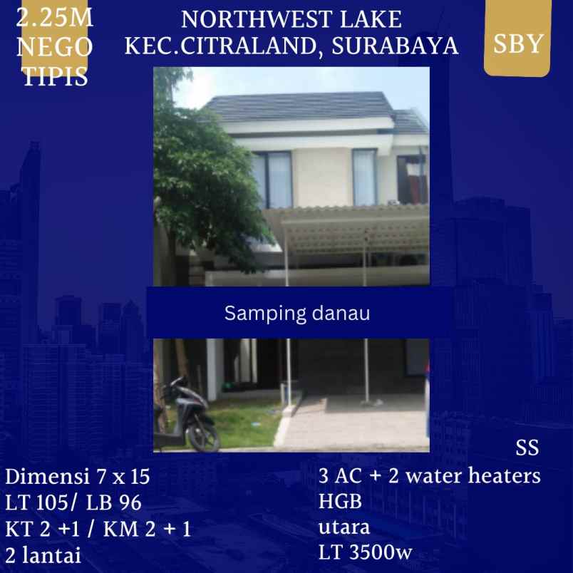 dijual rumah northwest lake