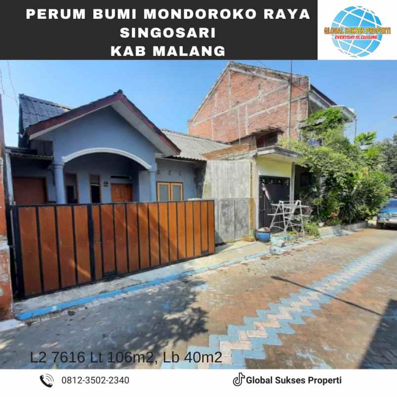 dijual rumah perumahan bumi mondoroko