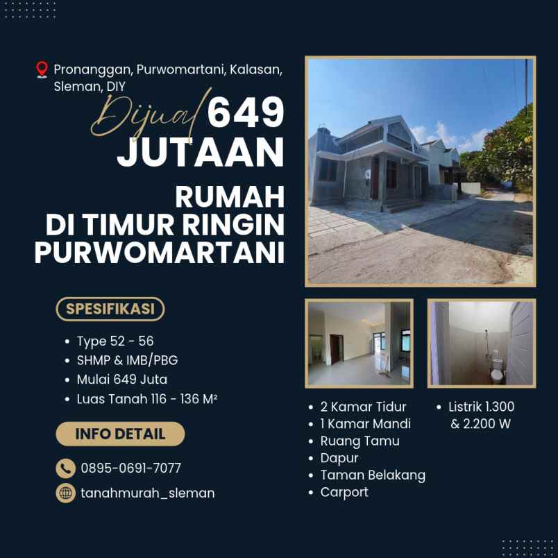 dijual rumah pronanggan timur ringin