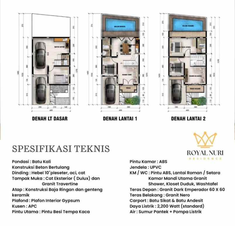 dijual rumah royal nuri residence