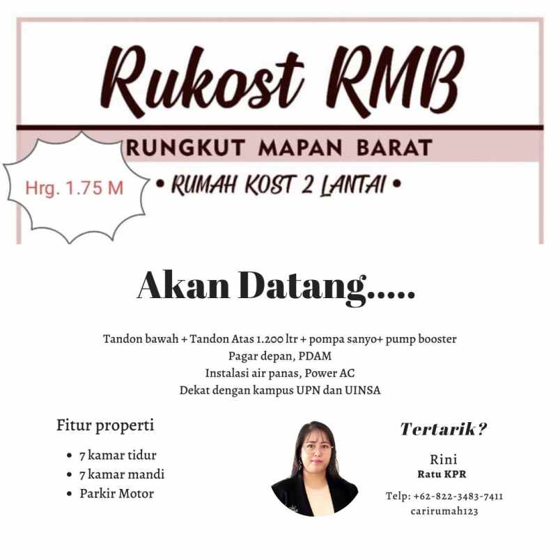 dijual rumah rungkut mapan barat