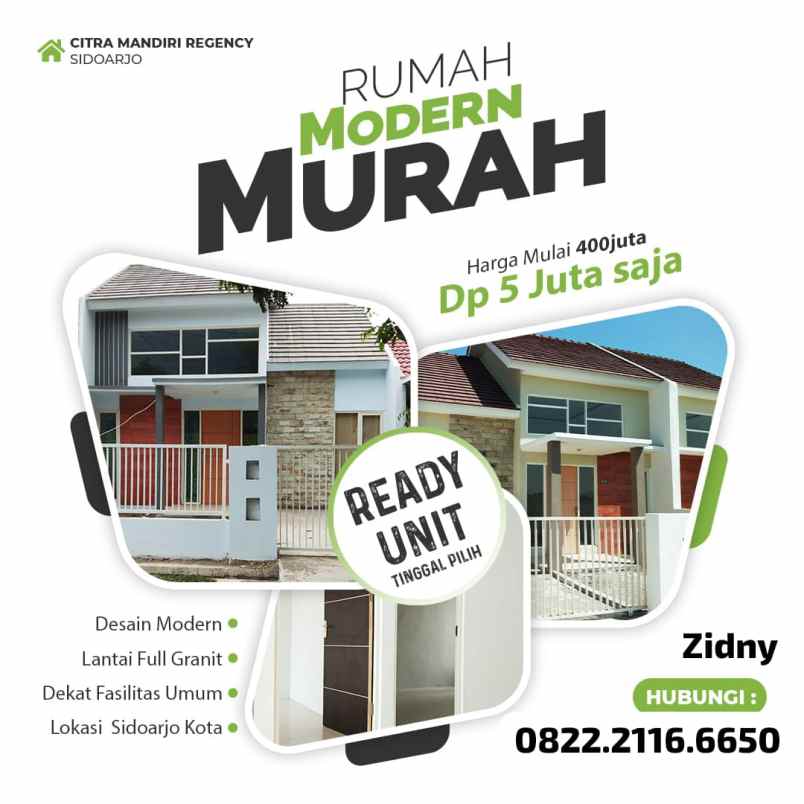 dijual rumah sukodono nol jalan raya