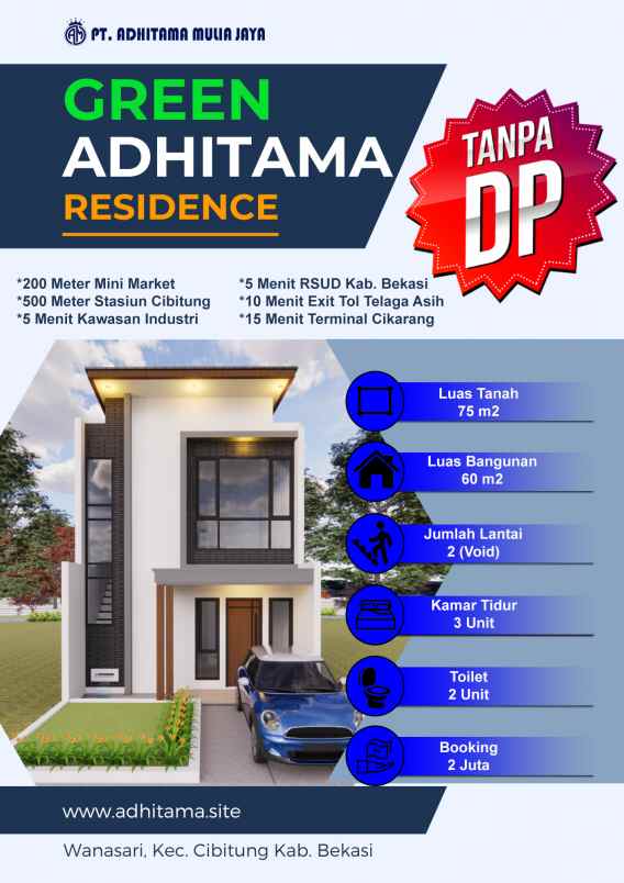 dijual rumah wanasari kec cibitung kab