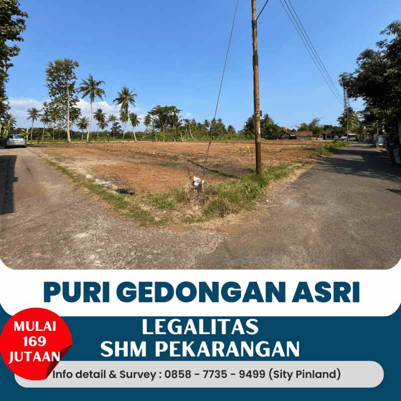 dijual tanah gedongan sumberagung