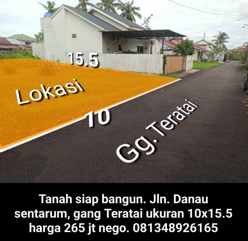dijual tanah jalan danau sentarum