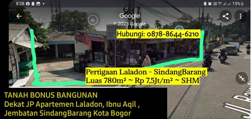 dijual tanah jalan raya cibungbulang