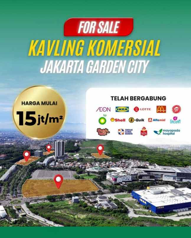 dijual tanah jgc jakarta garden city