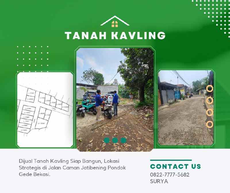 dijual tanah jl caman raya jatibening