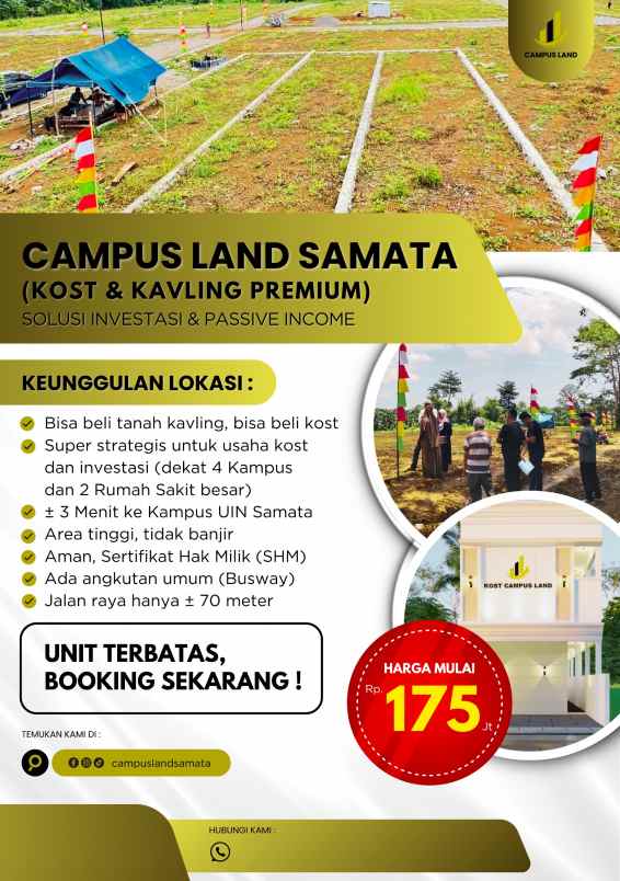 dijual tanah jl hm yasin limpo