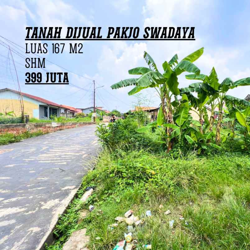 dijual tanah jl pakjo swadaya