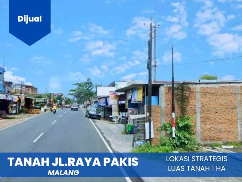 dijual tanah jl raya asrikaton pakis malang