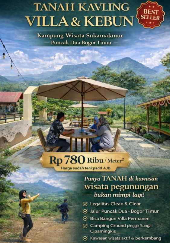 dijual tanah jl sukajaya kec jonggol