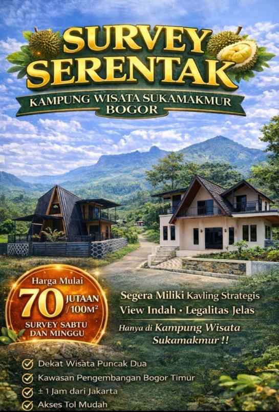 dijual tanah jl sukajaya kec jonggol