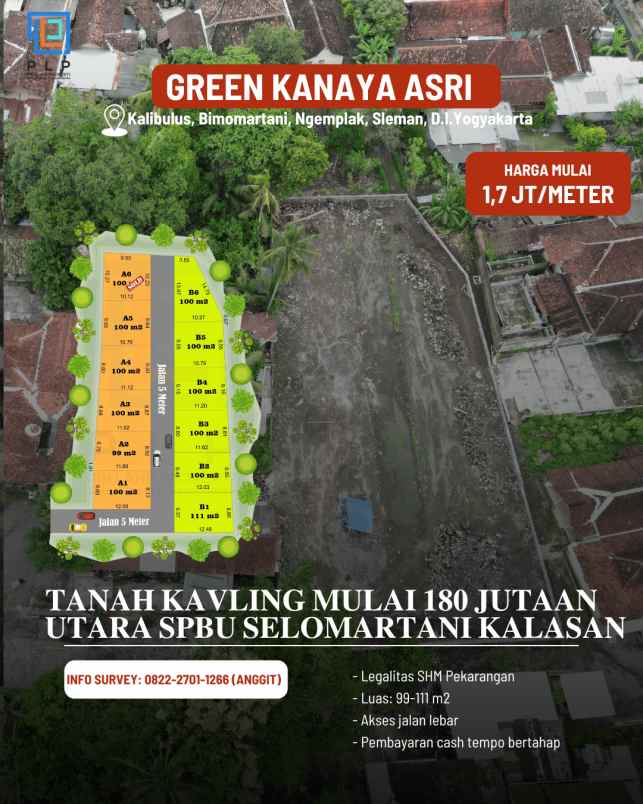 dijual tanah kalibulus bimomartani