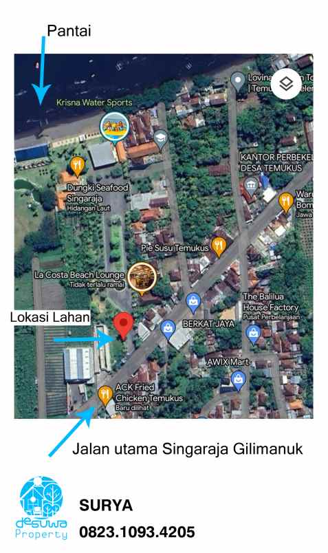 dijual tanah lahan kosong di singaraja bali