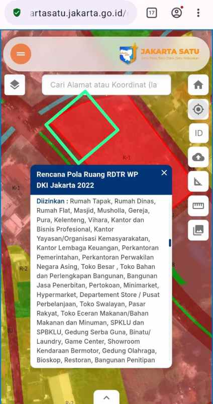 dijual tanah lokasi permata hijau raya jakarta selatan