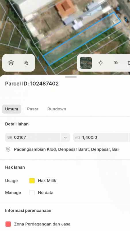 dijual tanah padangsa bian klod