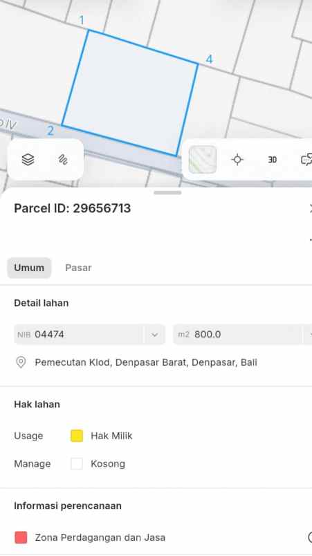 dijual tanah padangsa bian klod