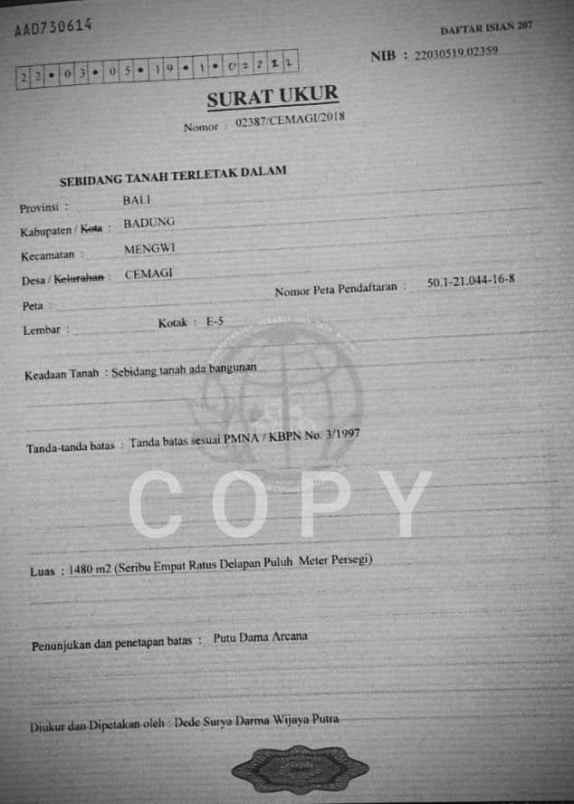 dijual tanah pantai mengening