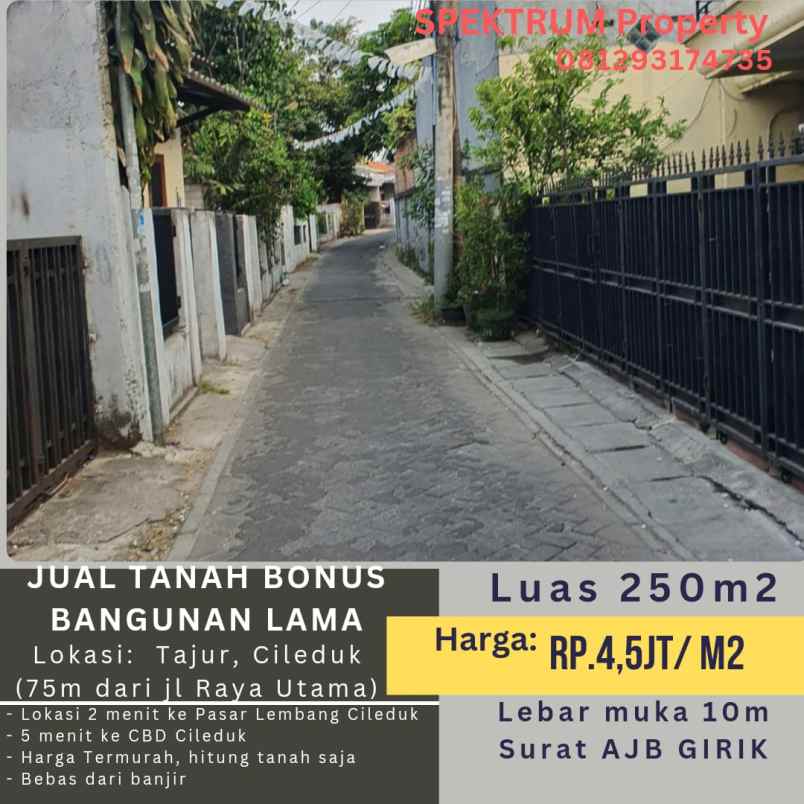 dijual tanah tajur ciledug