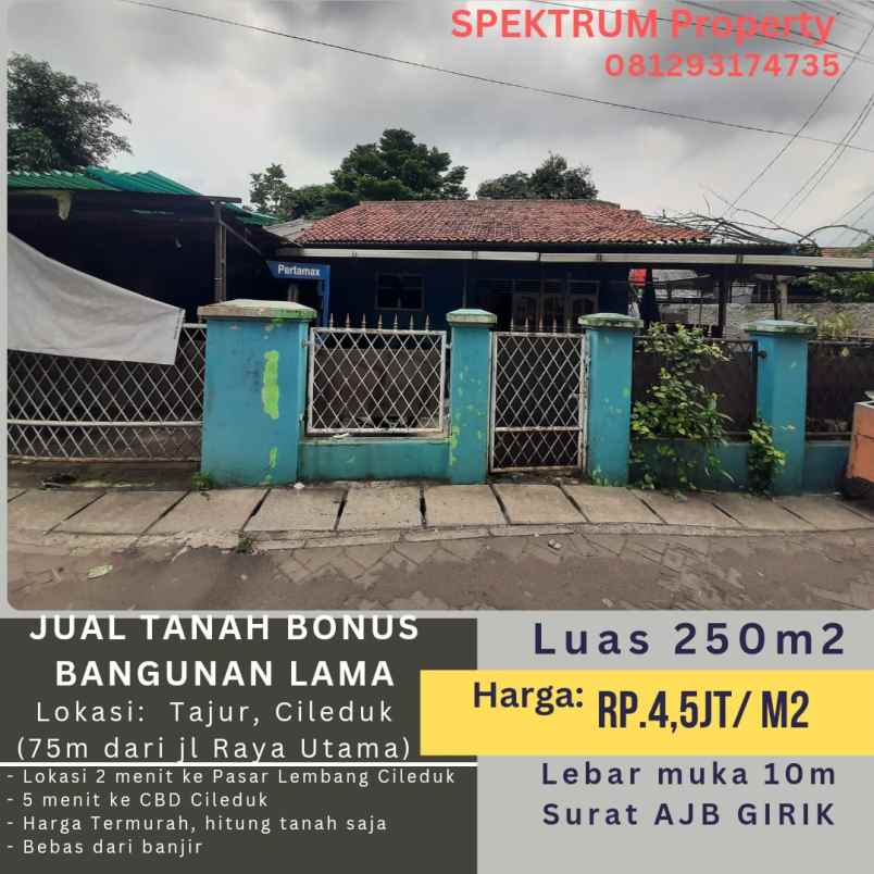 dijual tanah tajur ciledug