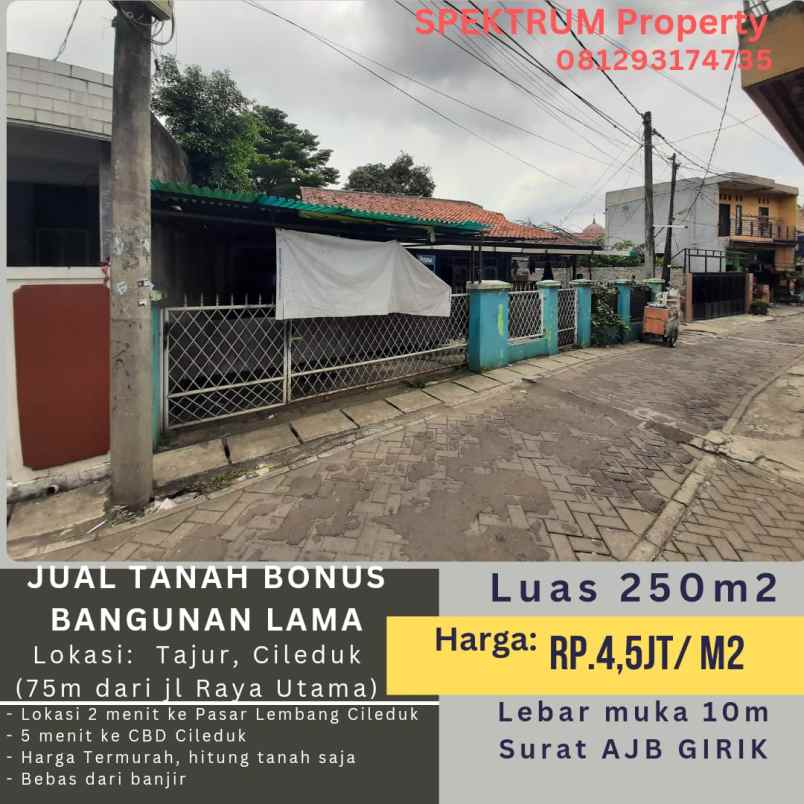 dijual tanah tajur ciledug