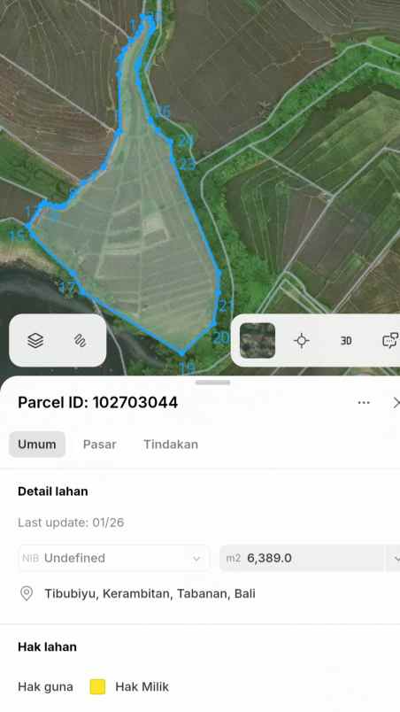 dijual tanah tibubiu