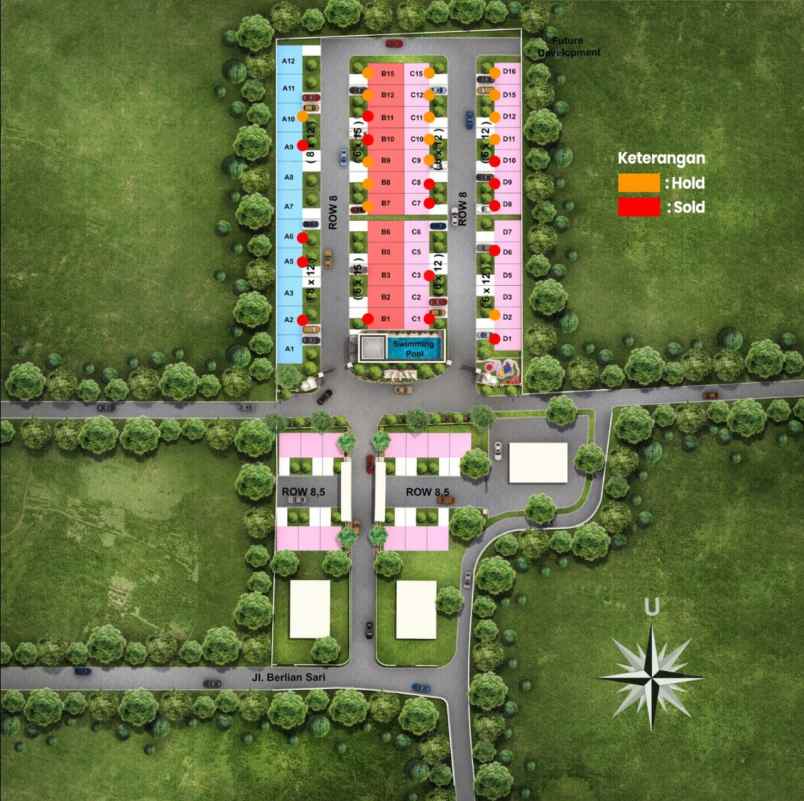 dijual villa komplek athena garden