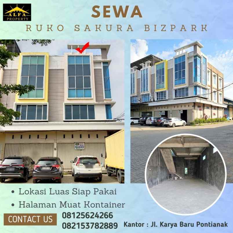 disewakan ruko sakura bizpark kota pontianak