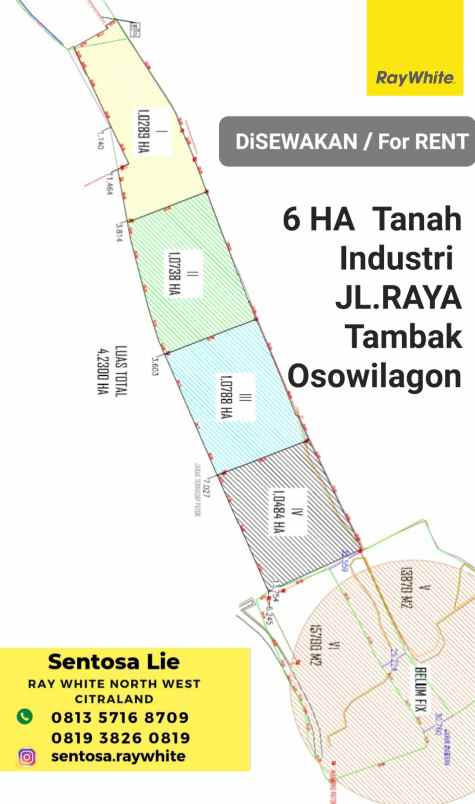 disewakan tanah raya tambak osowilangon