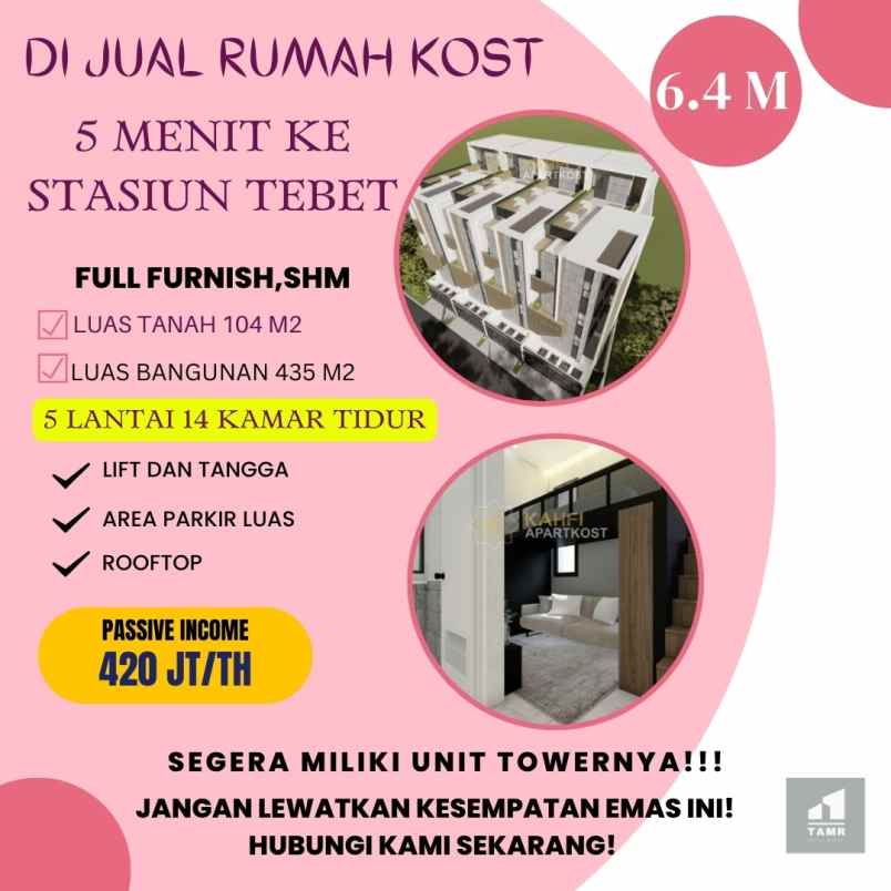 investasi rumah kost premium di pusat jakarta