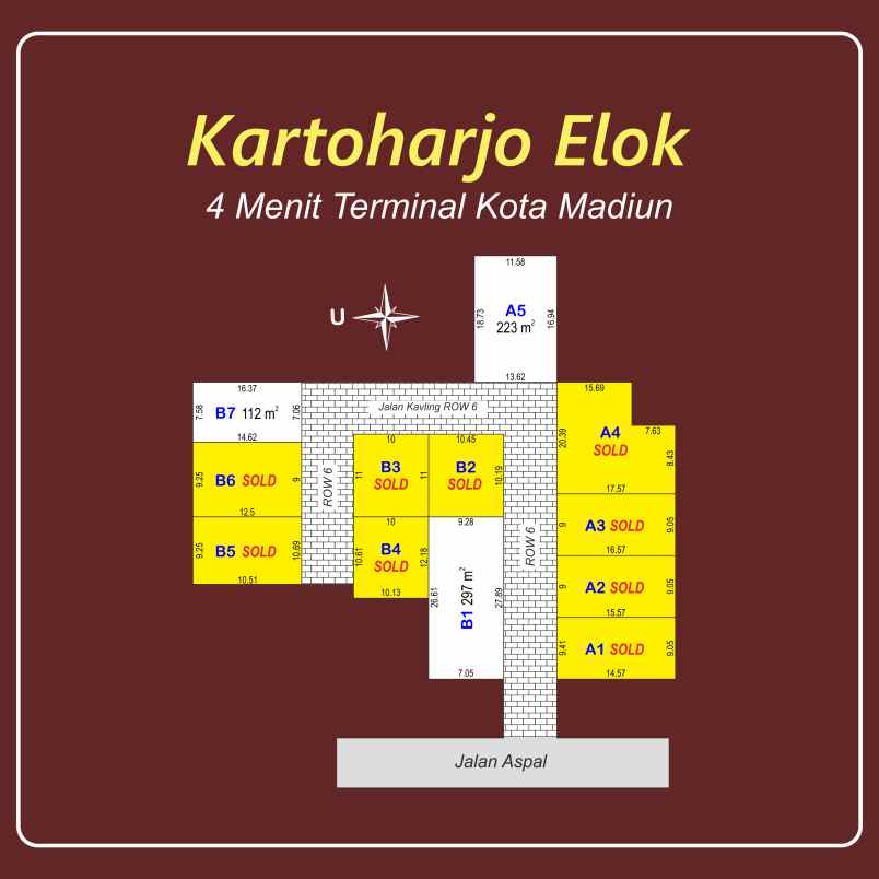 jual tanah murah dekat terminal kota madiun shm