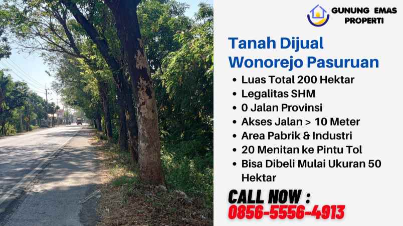 jual tanah pasuruan 0 jalan raya area industri