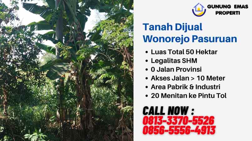 jual tanah pasuruan 0 jalan raya area industri