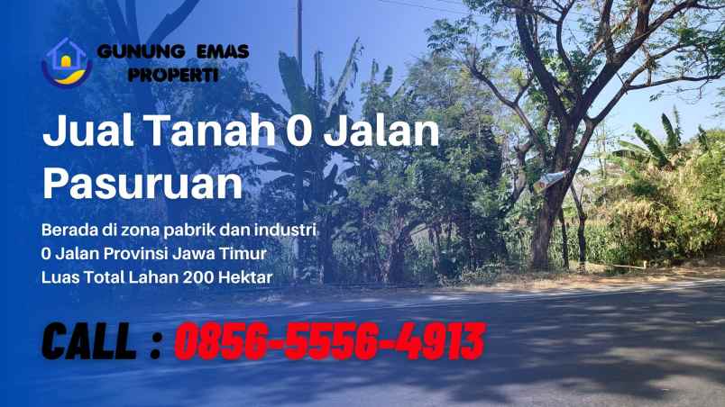 jual tanah pasuruan 0 jalan raya area industri