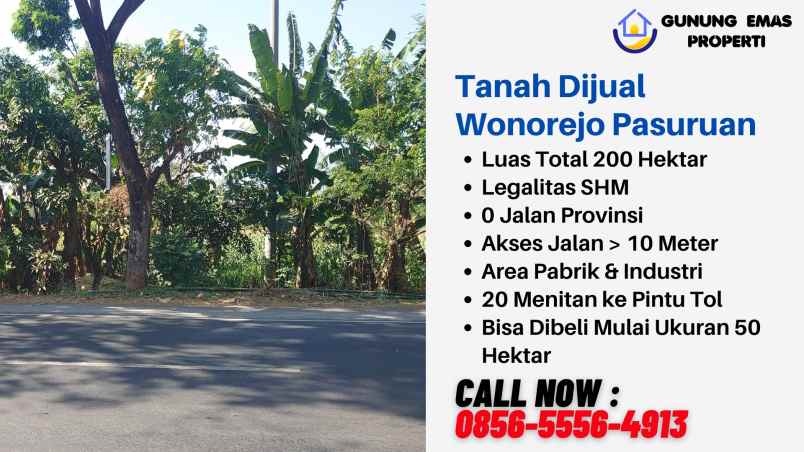 jual tanah pasuruan 0 jalan raya area industri