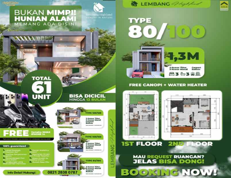 promo rumah murah mewah villa city view lembang