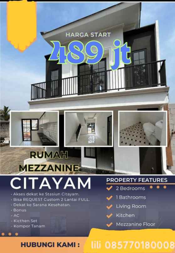 rumah 2 lantai citayam bonus umroh