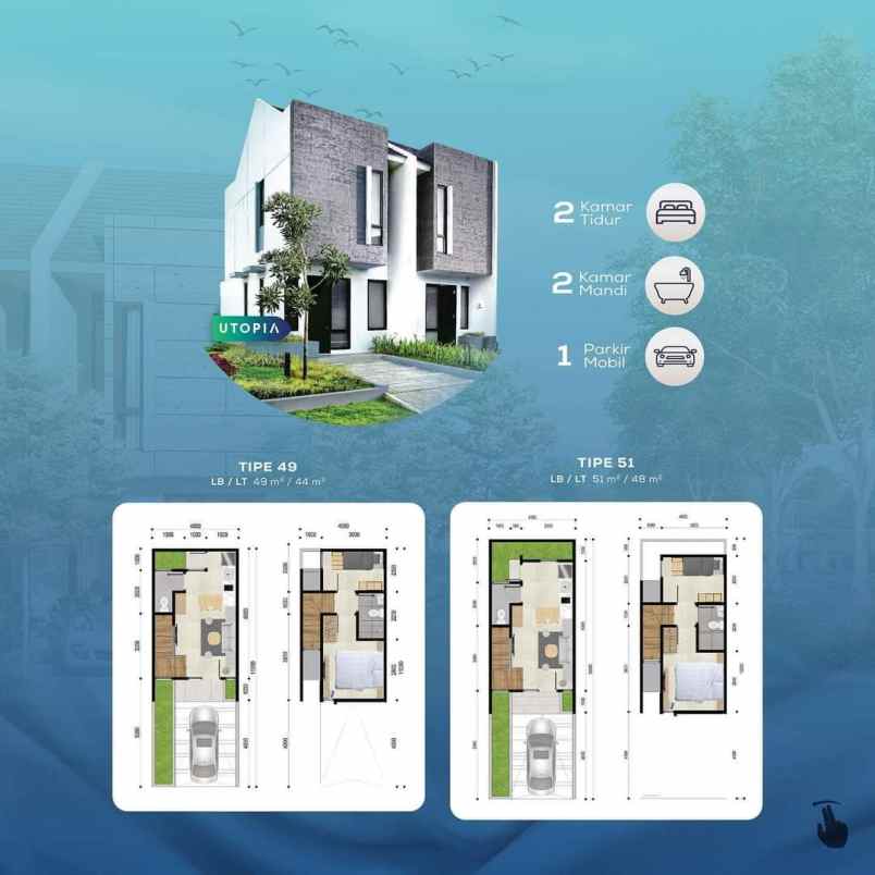 rumah 2 lantai di tallasa city model minimalis