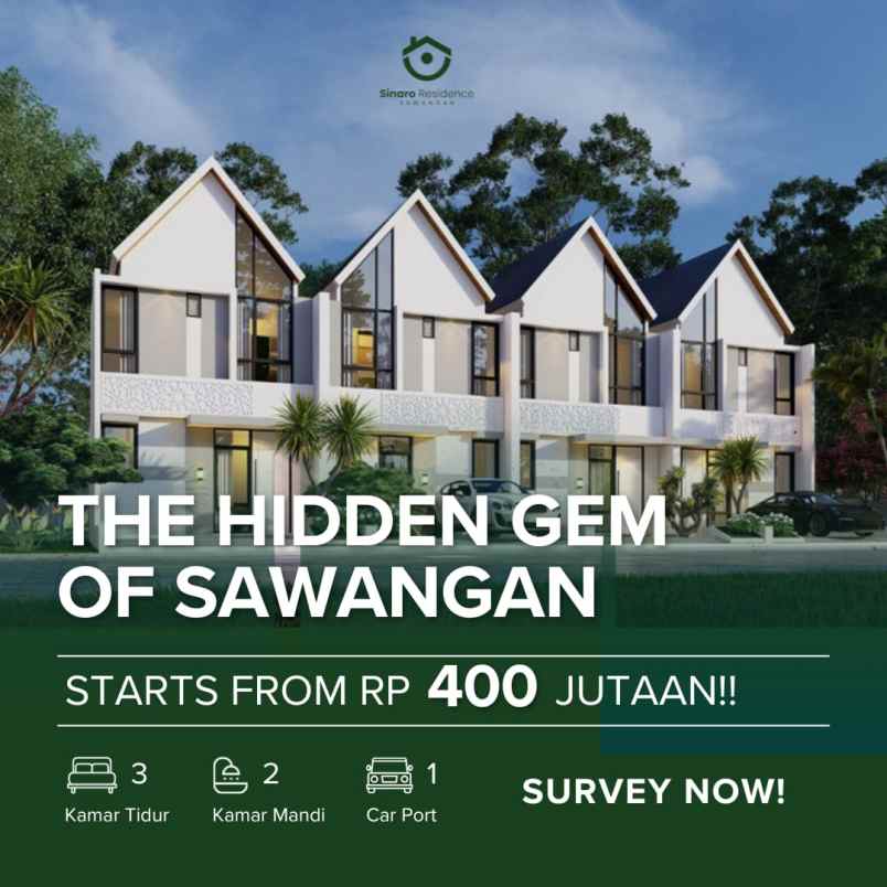 rumah 2 lantai harga 1 lantai sawangan depok