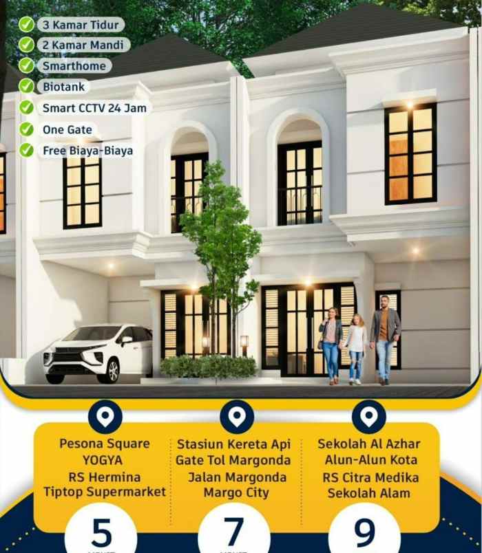 rumah 2 lantai modern klasik dekat margocity depok