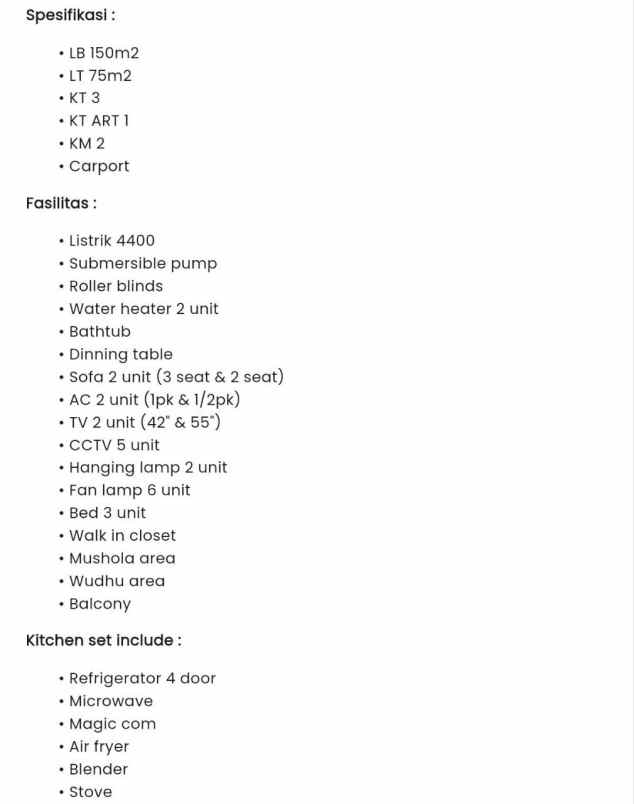 rumah arcamanik semi furnished dekat sport jabar