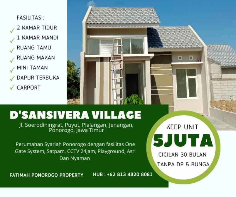 rumah asri satu lantai syariah di ponorogo