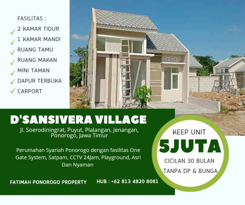 rumah asri satu lantai syariah di ponorogo