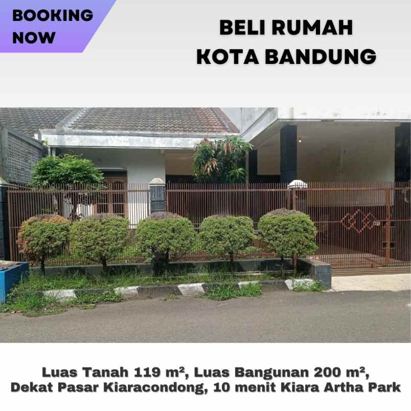 rumah bandung 2 km stasiun kiaracondong siap huni