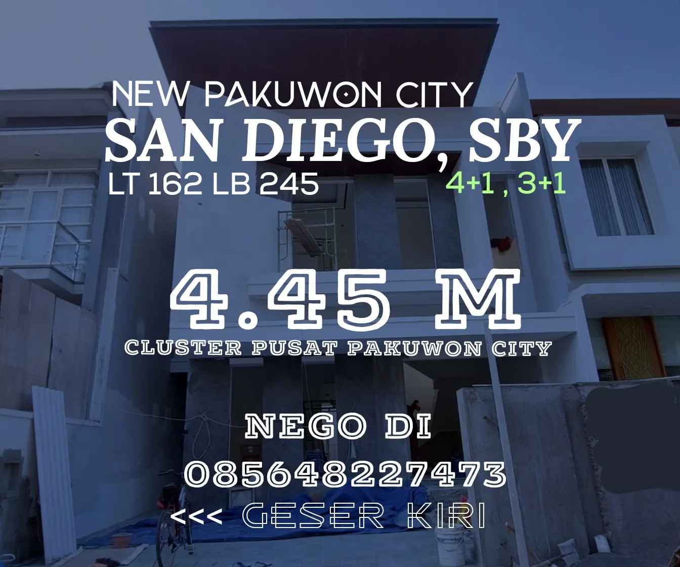 rumah baru pakuwon city san diego kalisari surabaya